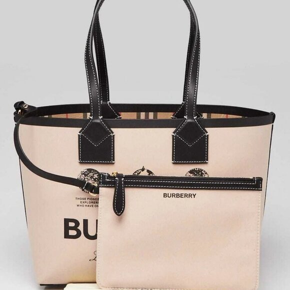 Burberry Beige Canvas Heritage Medium Tote Bag - Picture 1 of 12